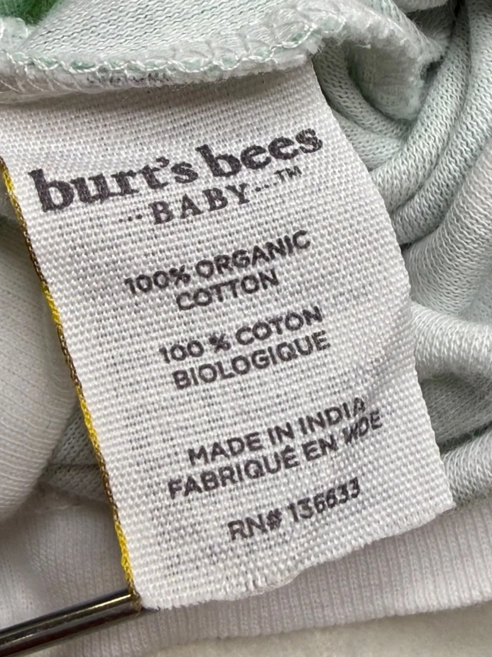 Burr’s Bees Baby Green Shamrock Footed Baby Sleeper 6-9 Months